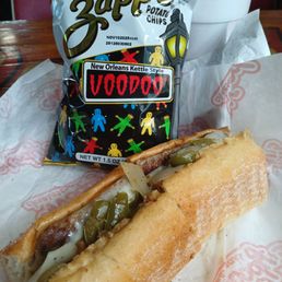 Italian sausage with voodoo chips Italian sausage with voodoo chips