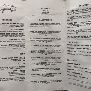 Chef's Bistro - Menu - American Near Me - North Conway, New Hampshire