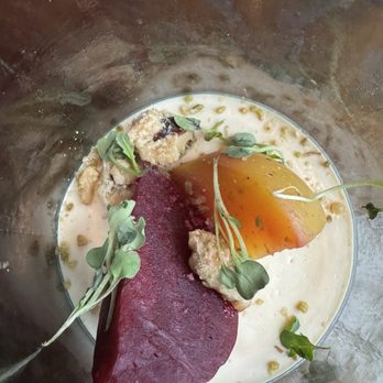 Goldfinch Tavern - Organic baby beets- honey goat cheese, candied walnuts, almonds - Seafood Near Me - Seattle, Washington