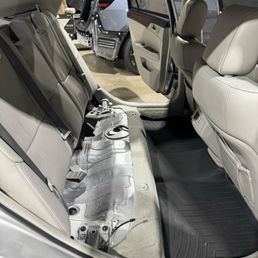 Seat removed for steaming to remove throw up smell Seat removed for steaming to remove throw up smell