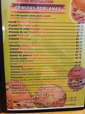 Menu photo 5 Cemitas Poblanas Con Sabor Latino Aurora, IL Menu photo 5 Cemitas Poblanas Con Sabor Latino Aurora, IL