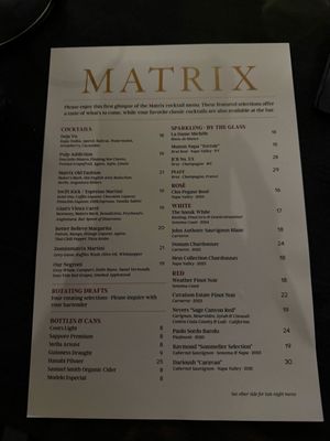 Menu photo 2 Matrix Napa, CA Menu photo 2 Matrix Napa, CA