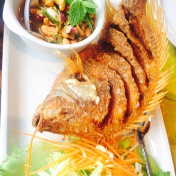 Thai Corner - Fried Tilapia with mango chutney - Thai Near Me - Copenhagen, 84 Thai Corner - Fried Tilapia with mango chutney - Thai Near Me - Copenhagen, 84
