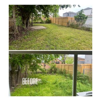Boundless Task-Force - Before and after lawn care on overgrown lot. - Landscaping Near Me Boundless Task-Force - Before and after lawn care on overgrown lot. - Landscaping Near Me