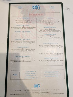 Menu photo 8 Cody's La Jolla La Jolla, CA