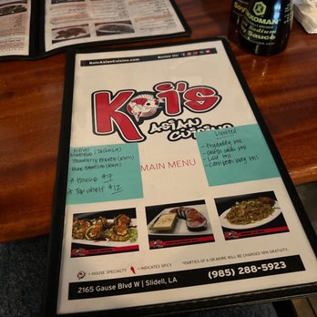 Koi's Asian Cuisine - Menu - Asian Fusion Near Me - Slidell, Louisiana