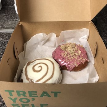 PVDonuts - Summer Berry Crumble and Filled Cinnamon Roll - Donuts Near Me - Providence, Rhode Island