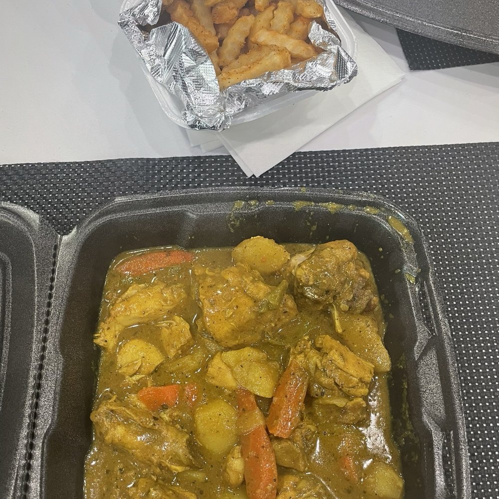 Ocho Rios - Curry Chicken with French Fries YUMMMM - Caribbean Near Me - Texas City, Texas Ocho Rios - Curry Chicken with French Fries YUMMMM - Caribbean Near Me - Texas City, Texas