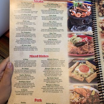 El Jalisco - Menu as of July 2019 - Mexican Near Me - Williamstown, Kentucky El Jalisco - Menu as of July 2019 - Mexican Near Me - Williamstown, Kentucky