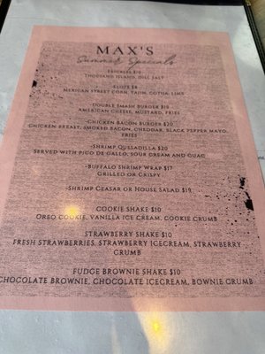 Menu photo 1 Max's Bar And Grill Long Branch, NJ Menu photo 1 Max's Bar And Grill Long Branch, NJ