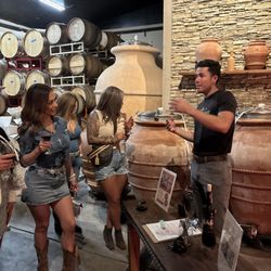 Woody Wagon Wine Tours - Little wine making lesson at Somerset Winery.