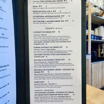 Manaao - Beverages Menu - Thai Near Me - Tustin, California