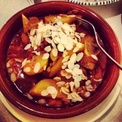 Les Jardins d'Elyssa - Lamb tajine with pear, raisins and honey.