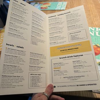 Tap & Barrel - Bridges - Menu - Breakfast & Brunch Near Me - Vancouver, British Columbia