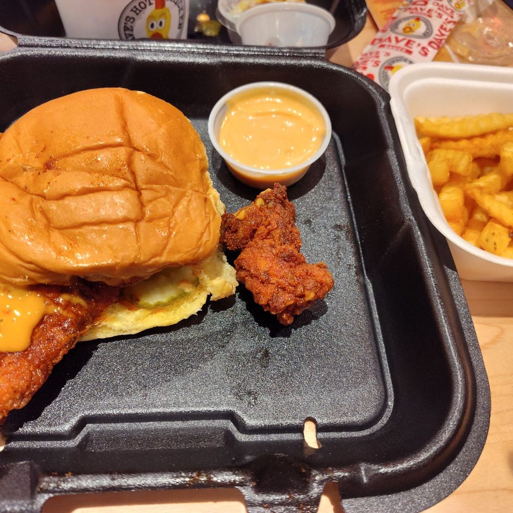 Dave's Hot Chicken - Slider, fries, Dave's sauce. - Chicken Shop Near Me - Temecula, California Dave's Hot Chicken - Slider, fries, Dave's sauce. - Chicken Shop Near Me - Temecula, California