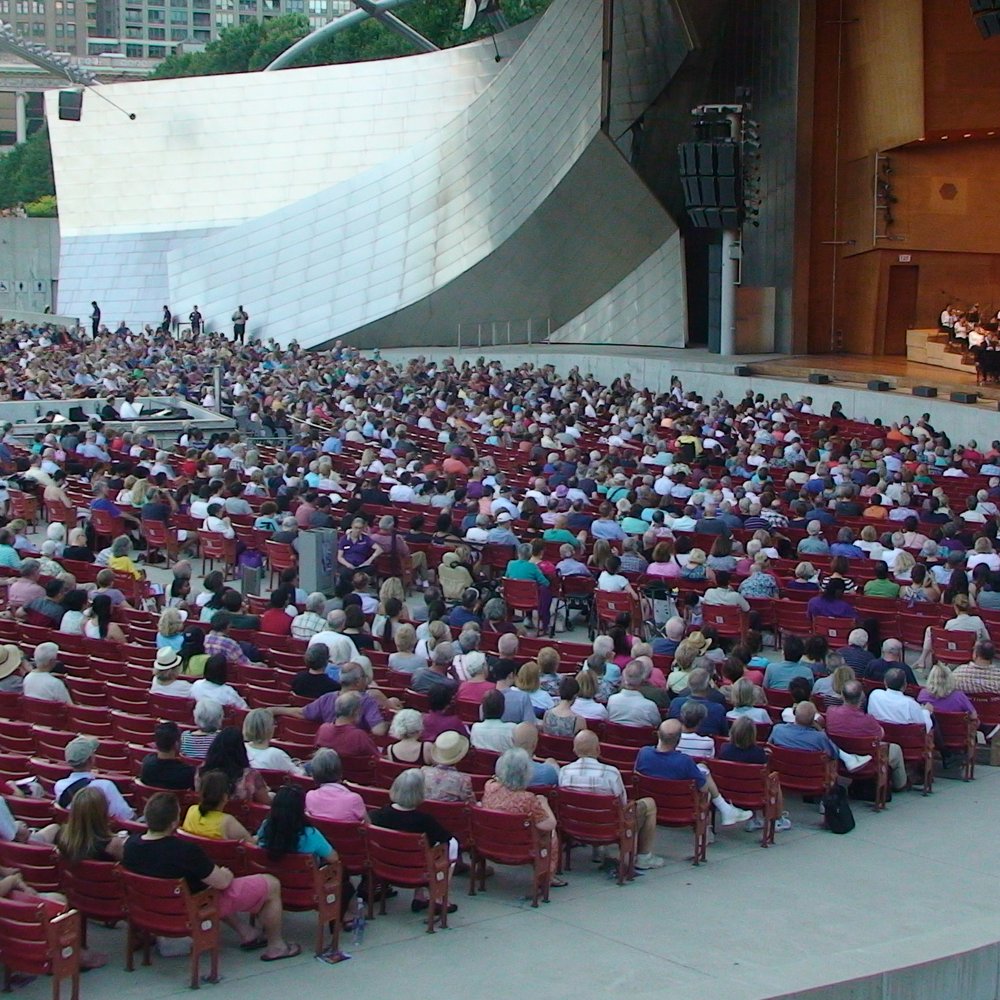 Jay Pritzker Pavilion - people listening to the classical orchestra - Music Venues Near Me - Chicago, Illinois Jay Pritzker Pavilion - people listening to the classical orchestra - Music Venues Near Me - Chicago, Illinois