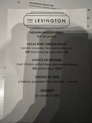 Menu photo 4 The Lexington Cambridge, MA