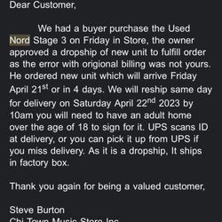 Chi - Town Music - Email from "Owner" of the fake company.
