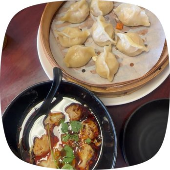 Lucky Dumpling - Wonton in Spicy Chili Sauce and chicken steamed dumplings - Chinese Near Me - Rancho Cucamonga, California Lucky Dumpling - Wonton in Spicy Chili Sauce and chicken steamed dumplings - Chinese Near Me - Rancho Cucamonga, California