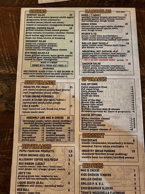 Menu photo 8 Industry Public House Pittsburgh, PA