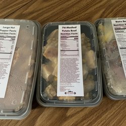 716 Fresh - Large hot pepper pasta, 716 mashed potato bowl and bistro beef with brown rice and zucchini