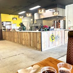 Inside, still getting set up. Recently opened