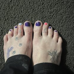 Tu Nails - My two toes with a difference color polished for an EXTRA charge! Only by one pedicurist. The others have never charged extra.