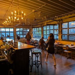 Inside. Back dining room and bar.