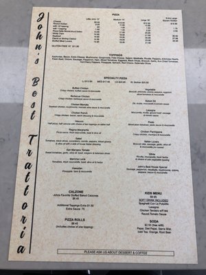 Menu photo 2 John's Best Trattoria Brookfield, CT