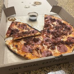 Gluten & dairy free vegan cheese pepperoni & bacon pizza Gluten & dairy free vegan cheese pepperoni & bacon pizza