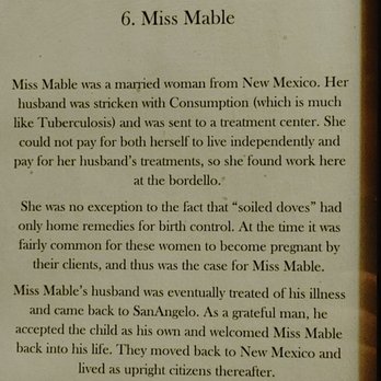Miss Hattie's Bordello - Miss Mable's story - Museums Near Me - San Angelo, Texas Miss Hattie's Bordello - Miss Mable's story - Museums Near Me - San Angelo, Texas