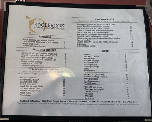 Menu photo 7 Edgebrook Coffee Shop Chicago, IL Menu photo 7 Edgebrook Coffee Shop Chicago, IL