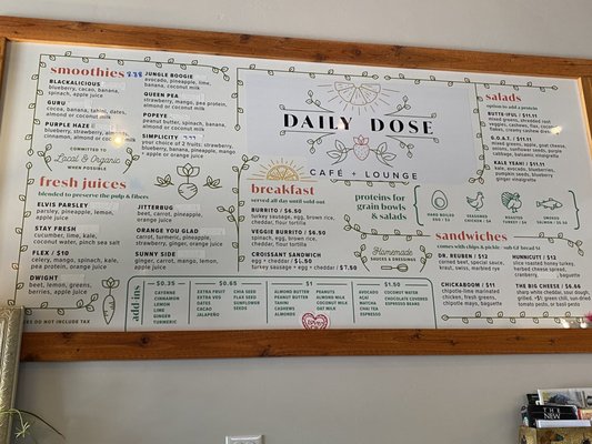 Menu photo 2 A Daily Dose Crested Butte, CO