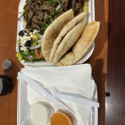 Lamb and Beef Gyro Pita Sandwich Combo Meal