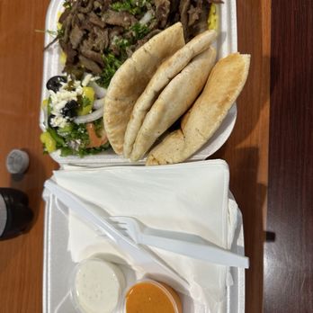 Fattoush Cafe - Lamb and Beef Gyro Pita Sandwich Combo Meal - Middle Eastern Near Me - Nashville, Tennessee