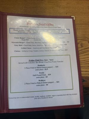 Menu photo 1 Burnt Bridge Tavern Conover, WI