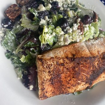 Duke's Seafood - Black 'n Bleu Wild Salmon Salad - Seafood Near Me - Seattle, Washington Duke's Seafood - Black 'n Bleu Wild Salmon Salad - Seafood Near Me - Seattle, Washington
