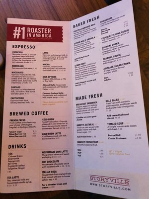 Menu photo 8 Storyville Coffee Seattle, WA Menu photo 8 Storyville Coffee Seattle, WA