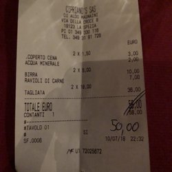 Trenta Denari - The bill (cash only)