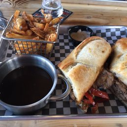 Shaved beef sandwich - delicious and dip puts it over the top! Shaved beef sandwich - delicious and dip puts it over the top!