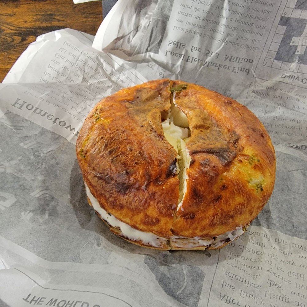 Bagel Exchange - Jalapeño cheese with cream cheese. - Coffee & Tea Near Me - Alhambra, California Bagel Exchange - Jalapeño cheese with cream cheese. - Coffee & Tea Near Me - Alhambra, California