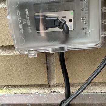 Duffy Electric - This is the new outlet with a cover. The old outlet was damaged from wind & rain. - Electricians Near Me