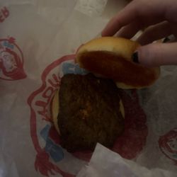 Wendy's - Jr. Hamburger no bacon that i requested on it