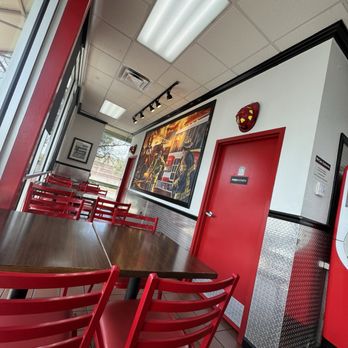 Firehouse Subs - Seating area by the restrooms - Sandwiches Near Me - San Antonio, Texas
