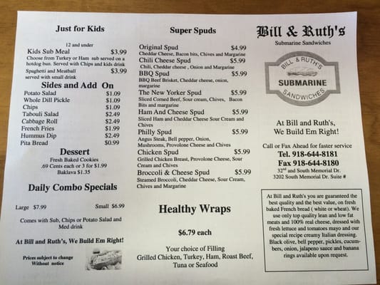 Menu photo 4 Bill & Ruth's Tulsa, OK