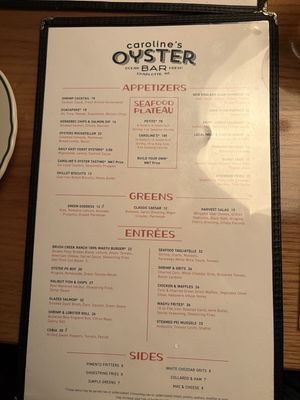 Menu photo 1 Caroline's Oyster Bar Charlotte, NC Menu photo 1 Caroline's Oyster Bar Charlotte, NC