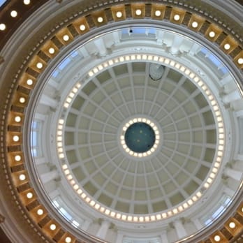 Idaho State Capitol - Laying in the middle of the building and looking up. Quite a show. - Landmarks & Historical Buildings Near Me - Boise, Idaho