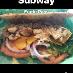Subway - Rotisserie chicken in a multi grain flat bead.