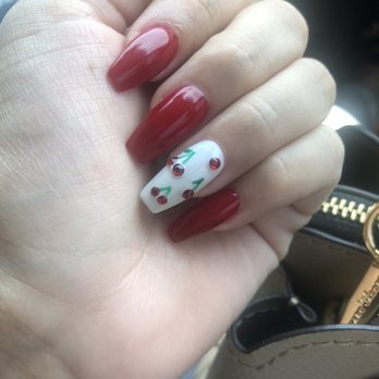 M2 Nail Lounge - Full gel x set with design, rhinestones - Nail Salons Near Me - Alhambra , California