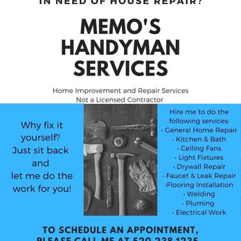 Memo’s Handyman Service - s - Plumbing Near Me - Somerton, Arizona Memo’s Handyman Service - s - Plumbing Near Me - Somerton, Arizona